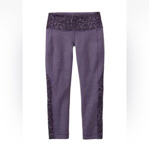 Athleta Splits Revelation Capri in Nightshade Purple Paisley Print, sz M